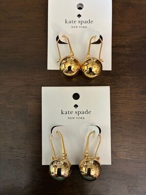 kate spade shiny gold sphere drop earrings
